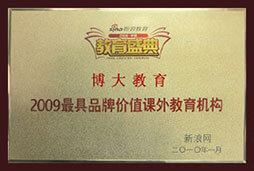 2009最具品牌价值课外教育机构